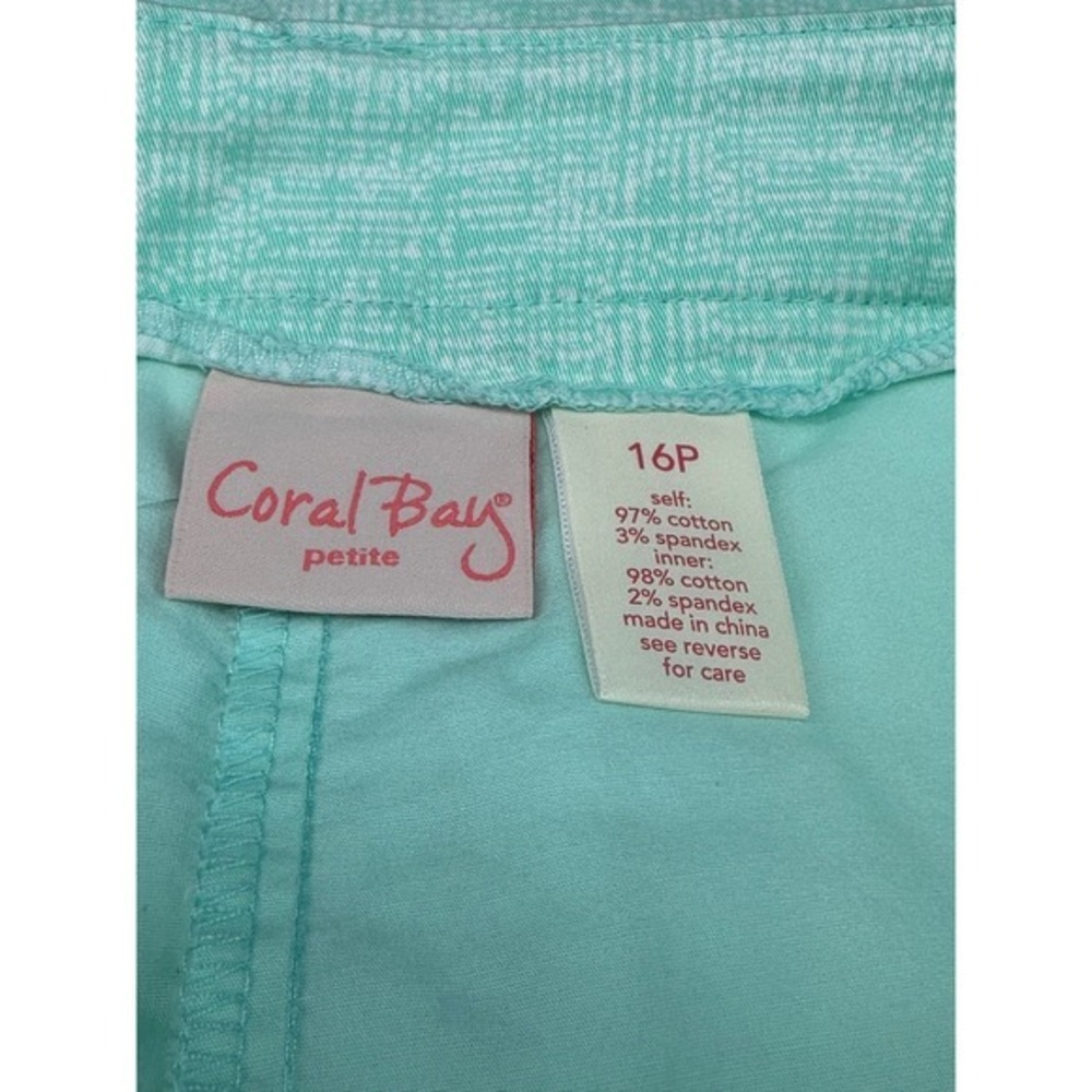 Coral Bay Petite 16P Mint Green Stretch Skort‎ Classic Spring - Picture 4 of 5
